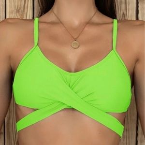 Lime green bikini top